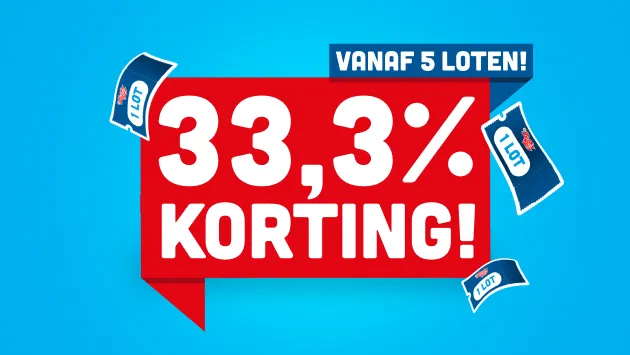 Krijg 33,3% korting vanaf 5 loten